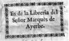 Exlibris impreso del Marqués de Ayerbe